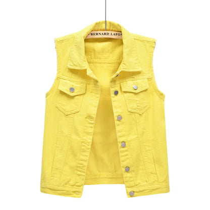 Coats Fashion Clothes Casual Vintage Elegant Sleeveless Denim Vest for Women Jacket Spring Streetwear Women Clothing Autumn