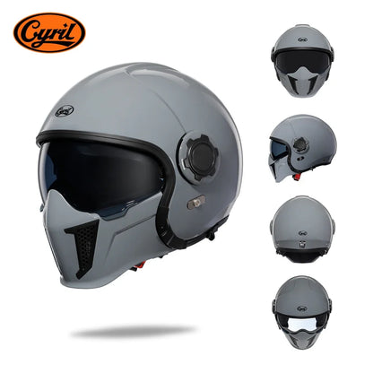 Modular Motorcycle Helmet Full Face Open Face Retro Helmets DOT ECE APPROVED CYRIL OP12A Capacete De Moto Masculino