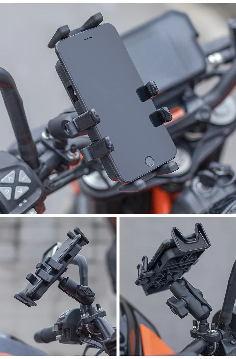 ROCKBROS Motorcycle Bike Phone Holder Adjustable with Shock Absorber Module Nonslip Bike Phone Stand