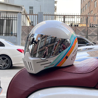 ORZ-728 Full Face casco moto Helmet Vintage Chopper Retro Helmet capacete de motocicleta modular helmet DOT