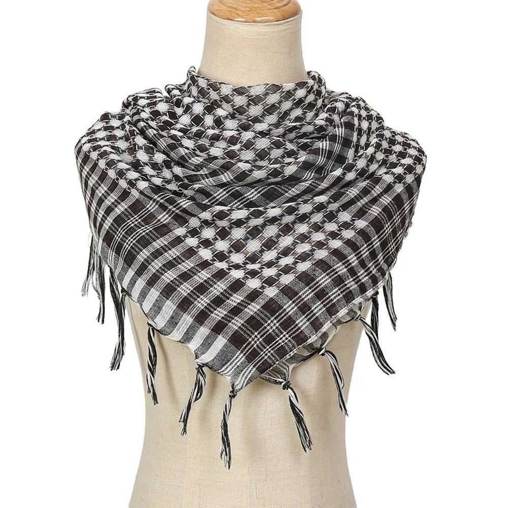 Large Arab Shemagh Headscarf with Tassel Costume Head Neck Scarf Bandana Keffiyeh for Men Women