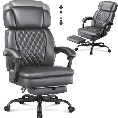 400lbs Executive Office Chair with Foot Rest for Heavy People, Ergonomic Big and Tall Desk Chair with Adjustable, Customized