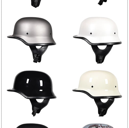 ORZ-309-Soldier Helmet Retro Half Helmet Motorcycle Male and Female Motorcycle Personality German Ladle Helmet Electric Vehicle