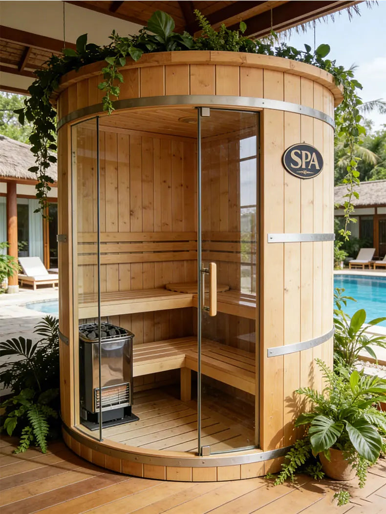 Customizable 2 Person Mini Infrared Sauna Hemlock Wood Low EMF Far Infrared Heaters for Home Detox Health Relaxation