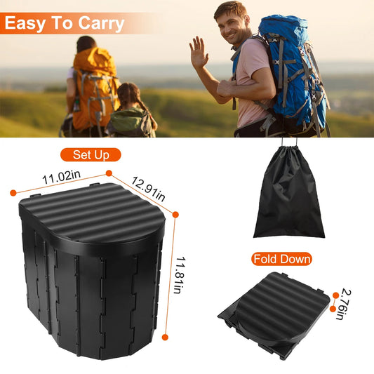 Portable Travel Bucket Toilet Seat Folding Toilet with Lid Camping Toilet Emergency Toilet Car Folding Toilets