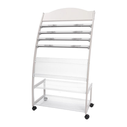 Aluminum Alloy Clip on Newspaper Rack, Magazine Display Rack, Magazine Rack, Brochure Display Rack - Black/White