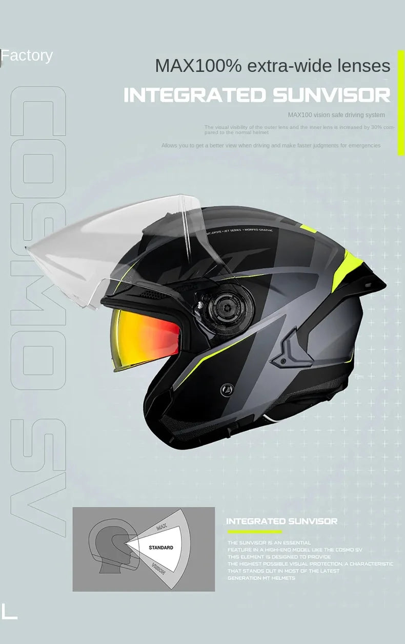 Spain MT Motorcycle Helmet ECE DOT Certification Half Helmet Men Capacete Cascos Para Moto 3/4 Open Face Casco Electric Motobike