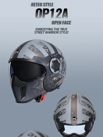 CYRIL Motorcycle Helmet Full Face Open Face Helmets 3/4 Men Women Modular Dual Visor Helmet For Motorcycle ECE DOT Approved