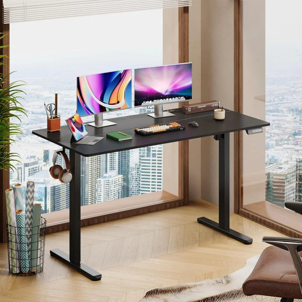 Adjustable Electric Standing Desk, 55 x 28 Inches, Deep 28 Inch Desktop for Sit-Stand Use