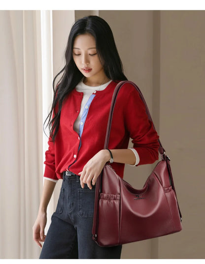 High Quality Soft Pu Leather Shoulder Bags for Women Women Bags Luxury Designer Multifunction Travel BackPack Commuter Handbags