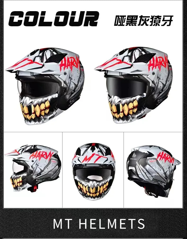 MT Street Fighter Motorcycle Helmet Detachable Combination Electroplated Gold Helmet ECE DOT Certification Full Face Casco Moto