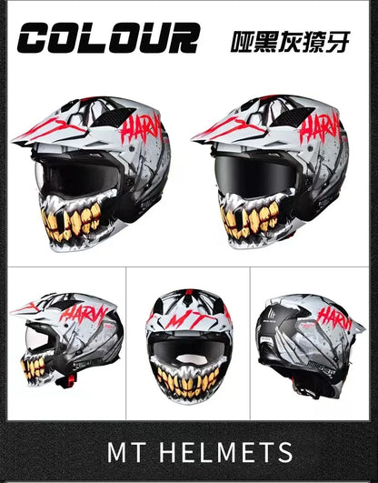 MT Street Fighter Motorcycle Helmet Detachable Combination Electroplated Gold Helmet ECE DOT Certification Full Face Casco Moto