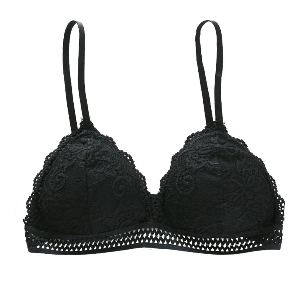 New Lace Sexy Lingerie Wireless Bra for Women Padded Push Up Bralette Female Brassiere Soft Backless Fashion Bras Underwear