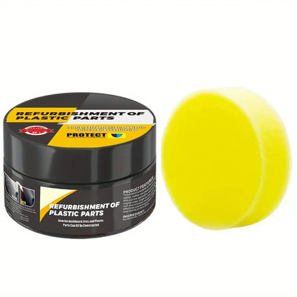 Car interior scratch repair paste, interior and exterior plastic polishing wax for leather, tires, steering wheel.
