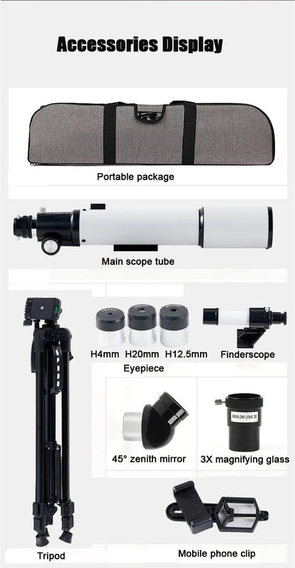 BORWOLF 70500 Professional Astronomical Telescope for Space Monocular  70MM Lens Powerful Night Vision for Star and Moon