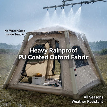 Automatic Inflatable Camping Tent 3-5 Person Waterproof UV Protection With Electric Pump Portable Outdoor Family Hiking Beach Te