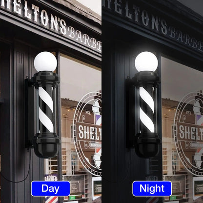 Barber Pole Light Cylindrical Hair Salon Barber Shop Classic Open Signboard Sign Wall Mounted LED Rotating Light High Quality