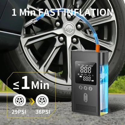 4 IN1 Car Jump Starter with Tire Inflator, 3000A Jump Starter Power Bank with 150PSI Air Pump Auto Air Compressor, LED Light