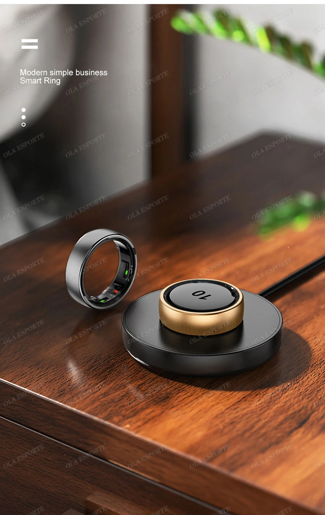 New R10 Smart Ring with Wireless Charging,Health Sleep Monitor,5ATM & ip68 Waterproof,Multi-sport Mode For Android IOS Men Women