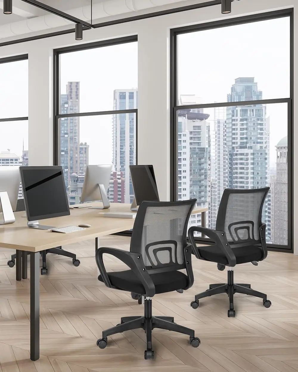 Office Desk Computer Chair Ergonomic Mesh Gaming Mid Back Seat with Comfy Lumbar Support Adjustable Height Swivel, Customized