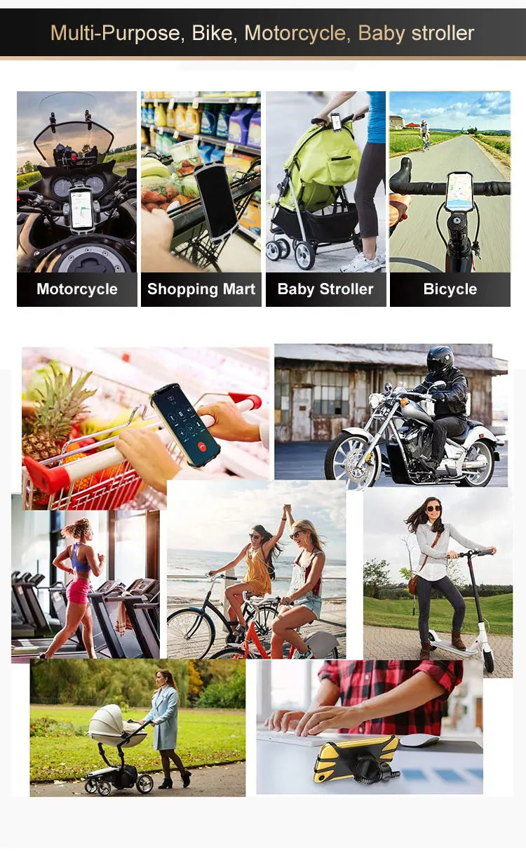 360 Rotatable Bicycle Phone Holder Motorcycle Stand Bracket Silicone GPS Support For Iphone 11 Xiaomi 10 Huawei P40