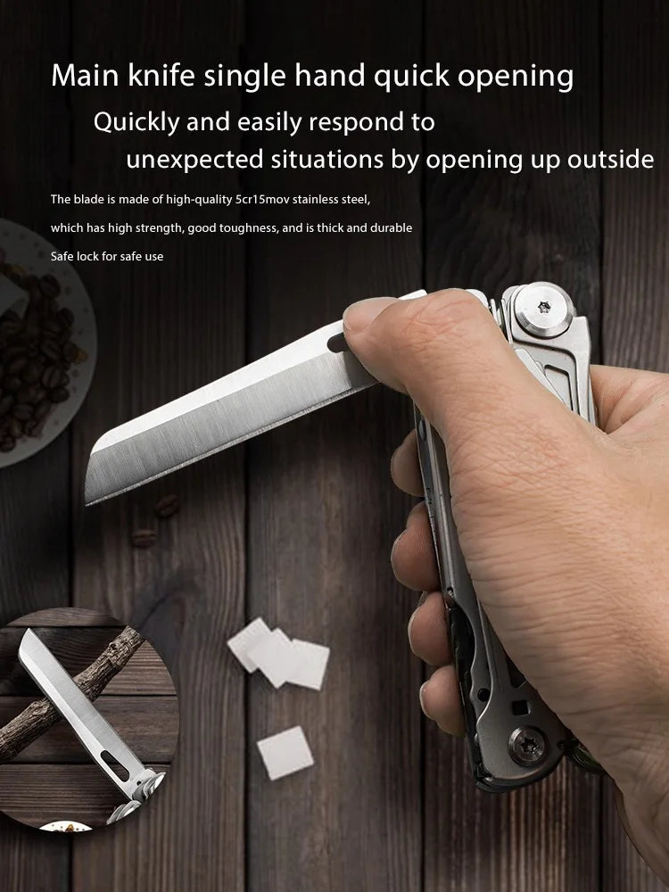 Outdoor Camping Multi Tools Folding Survival Gear Plier Knife Wire Stripper Outdoor Mini Portable Hand Tools Knife, Scissors