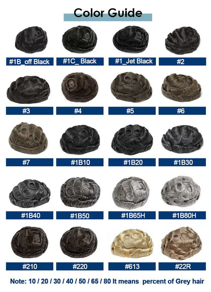 French Lace Wigs for Men Bleach Knots Lace Front Toupee Man Wig Full Lace Male Hair Prosthesis Natural Human Hair Lace Men's Wig