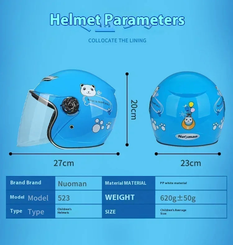 Cartoon Children Helmet With Pattern Four Seasons Safety Protection Child Outdoor Sports Motorcycle Open Face Cute