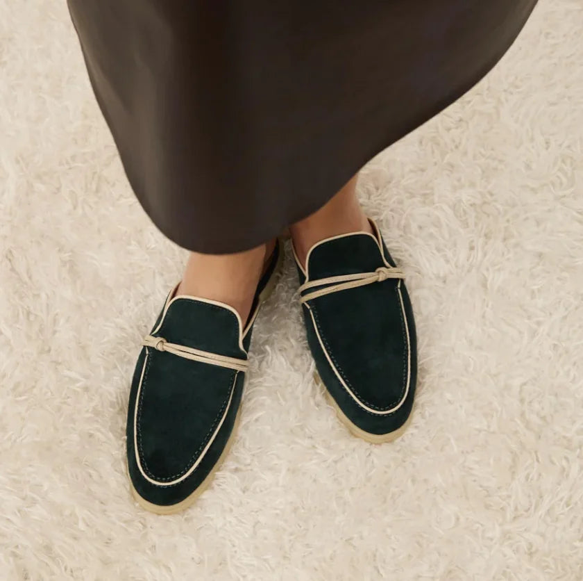 Loafers for Women Designer Luxury Middle East Tassel Suede Leather 2025 Slip On Slippers Flat Work Walking High Quality Shoes