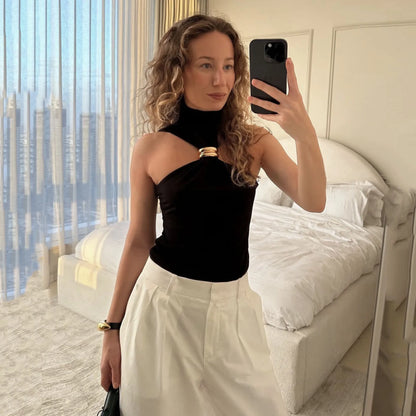 Tuularose Women Summer Tank Top Fashion Solid Sleeveless Strapless Tight T-Shirt Top Sexy High Street Vintage Vest Camisole 2025