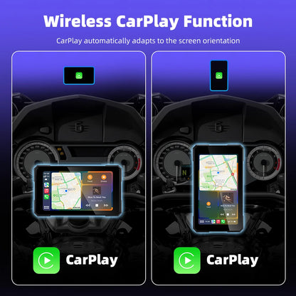 EKIY 5.0 inch Wireless CarPlay Moto Android Auto Portable Digital Motorcycle Dashboard GPS Navigation Removable Display Screen