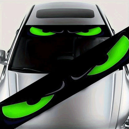 1Roll Green Angry Eyes Car Sticker Waterproof Cover Scratches Vinyl Decal for Vehicle Front Windshield Self-adhesive Easter Gift