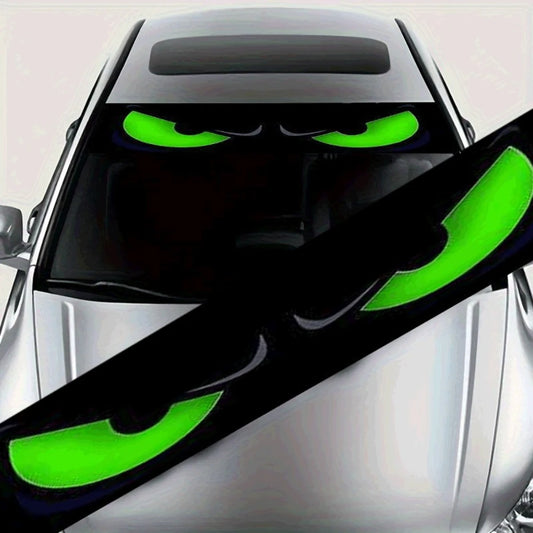 1Roll Green Angry Eyes Car Sticker Waterproof Cover Scratches Vinyl Decal for Vehicle Front Windshield Self-adhesive Easter Gift