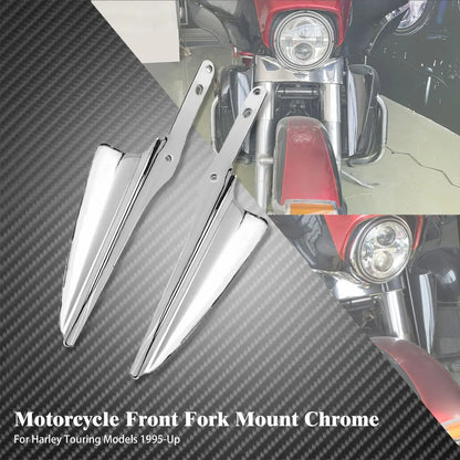Motorcycle Front Fork Windscreen Deflectors Wind Mount Fairing For Harley Touring Electra Glide FLTX FLHXS Road King FLHR 95-22