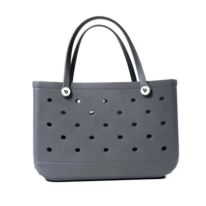 L/XL Beach Bags EVA Rubber Waterproof Tote Bag Storage Baskets Travel Shopping Shoulder Solid Color Fashion Handbag women