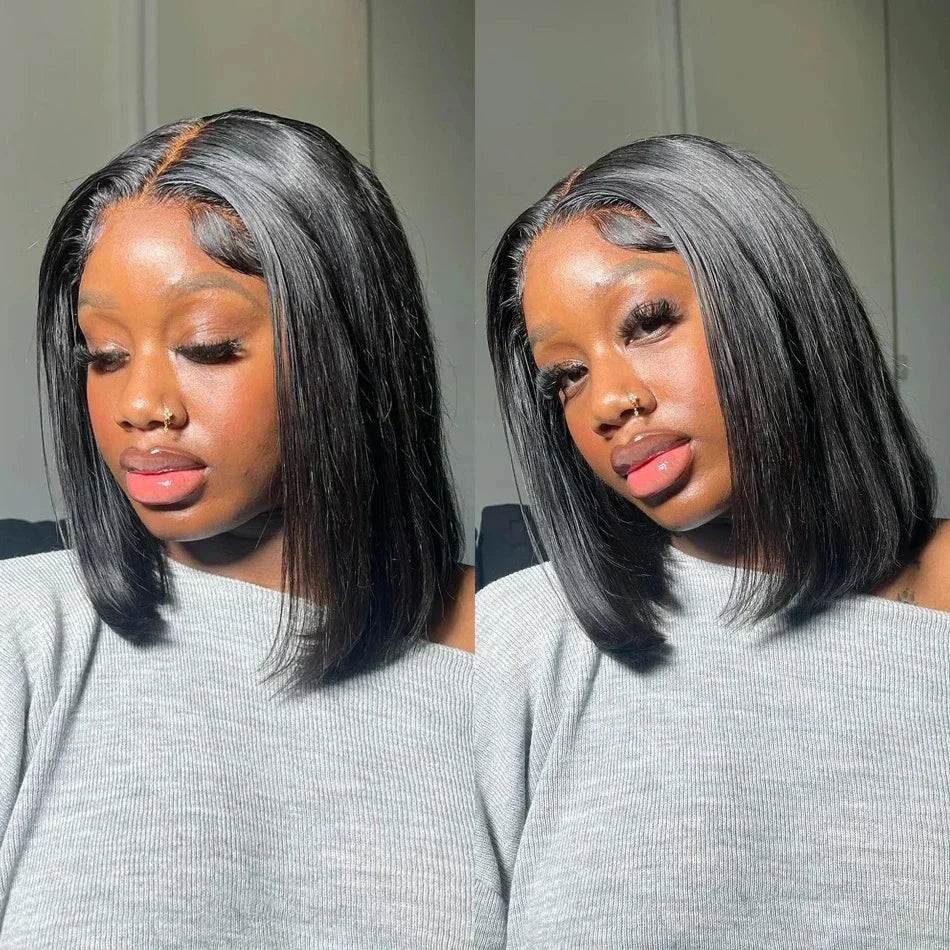 2026 New 4x4 Lace Front Bone Straight Wigs Cheap Short Bob Wig Brazilian Preplucked Lace Frontal Wigs