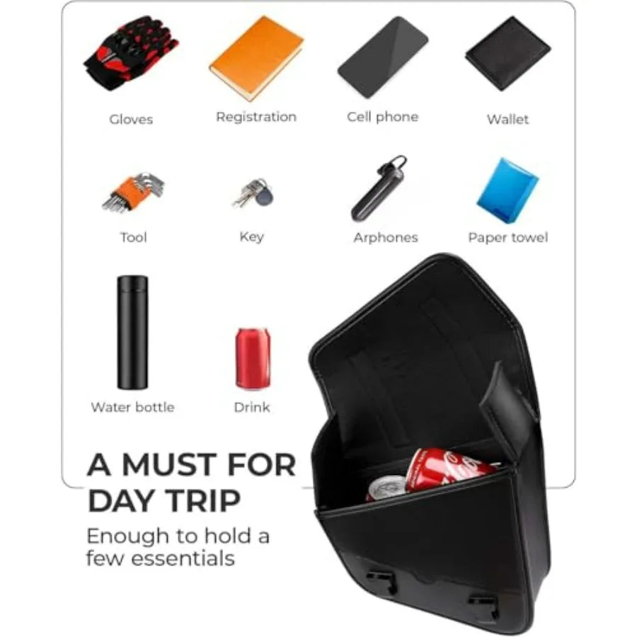 Motorcycle Swingarm Bag Left Side Tool Bag 4L Synthetic Leather Fit for Sportster Street Rebel 300 500 Black