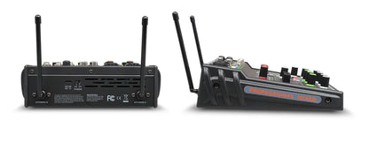 4 Channel Karaoke Audio Mixer with Dual UHF Wireless Microphone USB Bluetooth DJ Mixer for Party Computer Studio Recording DGNOG