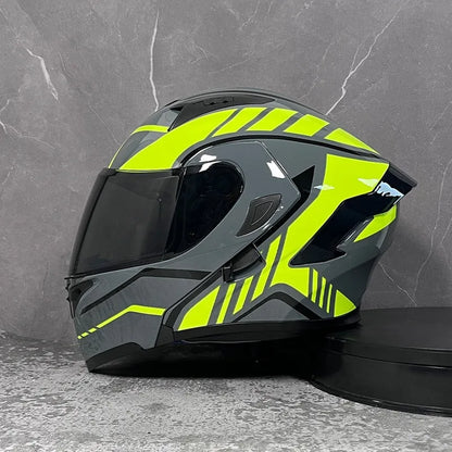 Full Face Motorcycle Helmet for Men and Women - Dual Lens Anti-Fog All Season Riding