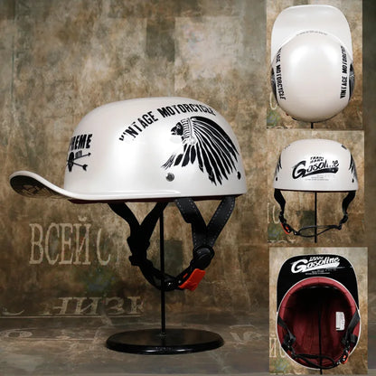 Baseball Cap Motorcycle Helmet Street Touring Half Helmet For Bike Cruiser Chopper Moped Scooter DOT Approved Moto Helmet