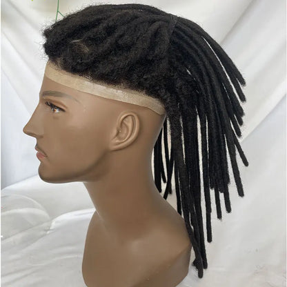 Human Hair Transparent Full Lace Base Afro Dreadlock Extensions Toupee For Men/Women 0.6cm Loc Extensions Human Hair Dreadlock1B