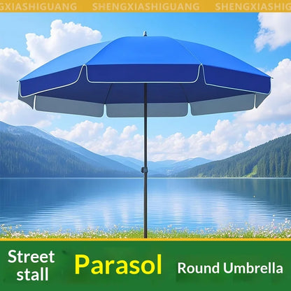 Double Layer UV Sun Shade Outdoor Patio Umbrella Commercial Market Stall Silver Coated Waterproof Heavy Duty Base Outdoor