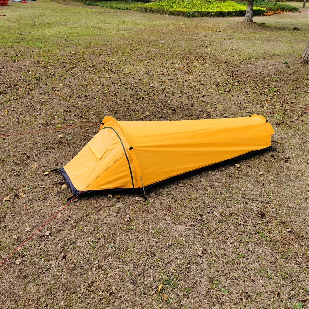 Portable Backpacking Tent Outdoor Camping Sleeping Bag Tent Beach Lightweight Single Person Sleeping Bag Tent with Storage Bag