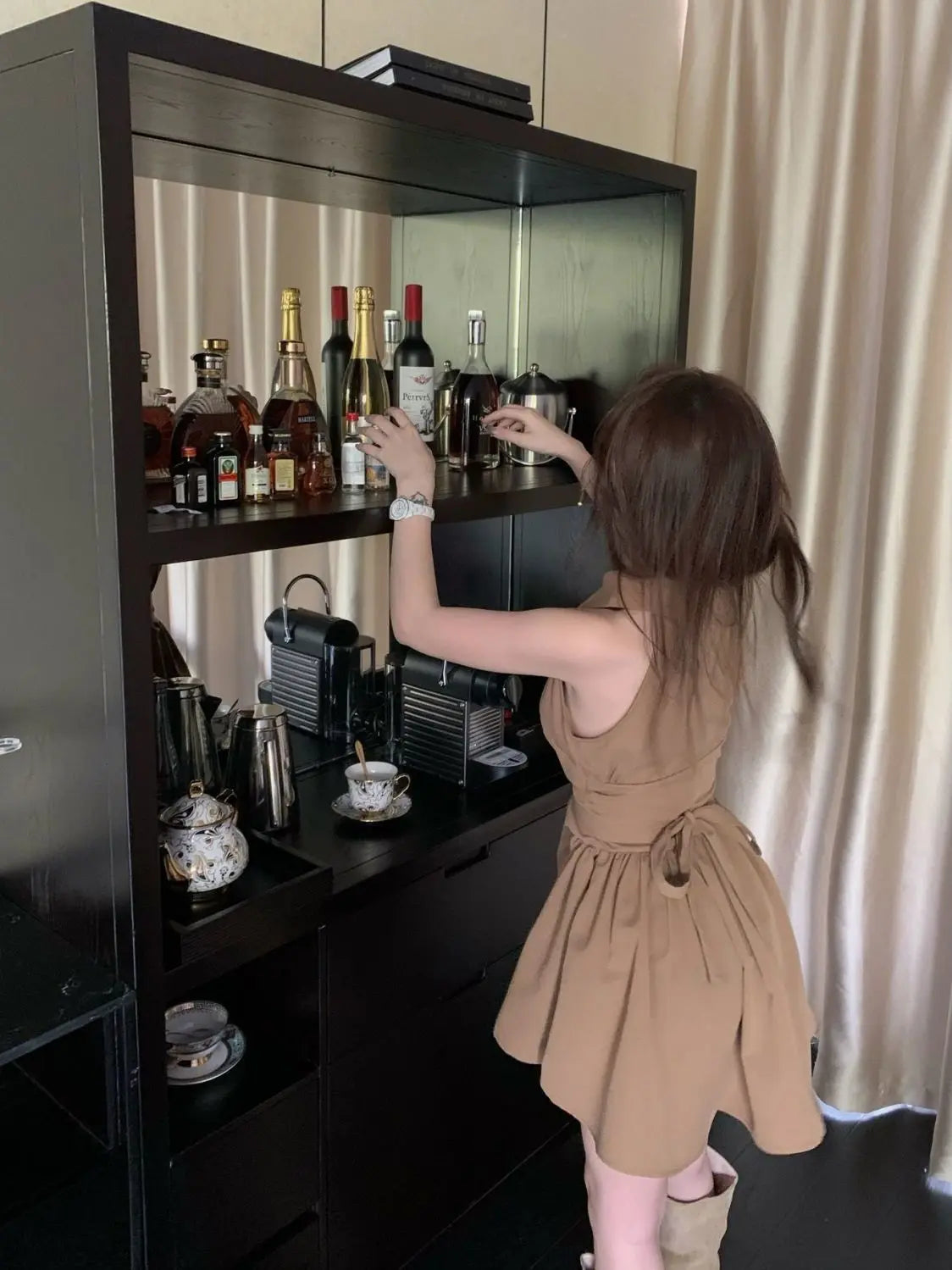 Sleeveless Dresses Women Bow Lace-up Turn-down Collar Mini High Street A-line Hotsweet Partywear Korean Fashion Vestidos Ins
