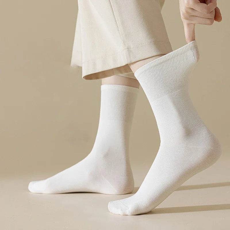 4 Pairs Women Socks Loose Socks Autumn Winter Japanese Style Ins Boneless Flat Seam Comfortable Mid Tube Cotton Socks Harajuku