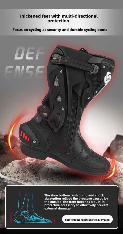 HOT  Men's Motorcycle Racing Waterproof Motorcycle Off-road Racing Rally Boots Four Seasons Anti-collision Protection Rider