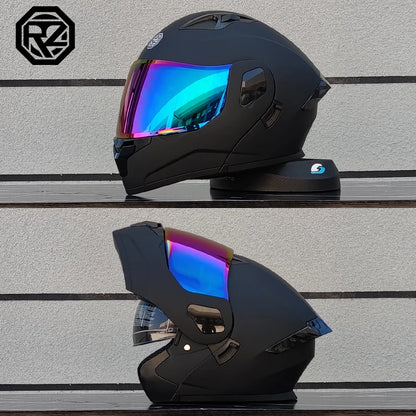 2025 professional motorcycle sports flip helmet ABS material modular dual lens full face helmet DOT certification