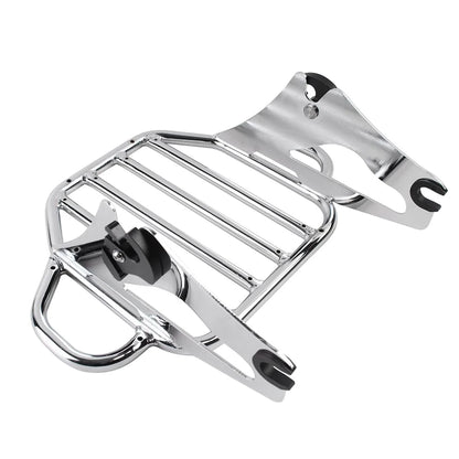 Motorcycle Chrome Two-Up Detachable Luggage Rack For Touring Electra Glide Road Glide Street Glide CVO Road King 2009-2024