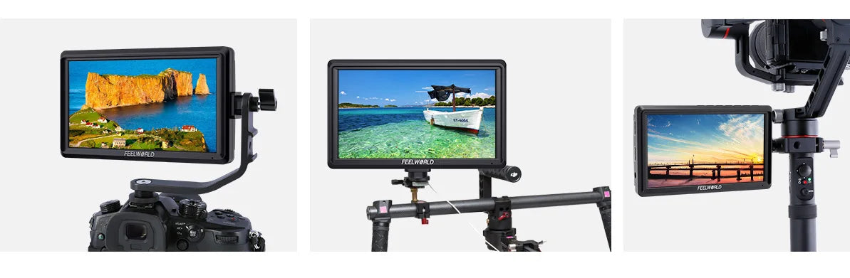 FEELWORLD FW568 V3 6 Inch 3D LUT DSLR Camera Field Monitor IPS Full HD1920 1080 Support HDMI Output With Tilt Arm for Gimbal Rig