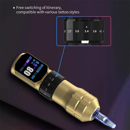 POPEIRONS Pro U Brave1.0 Wireless Tattoo Pen with Adjustable Stroke Tattoo Pen FM Cut Line and Fog